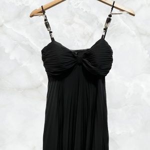 Y2K Black Dress Made In The USA with Bra Paddings and Straps with Large Beads